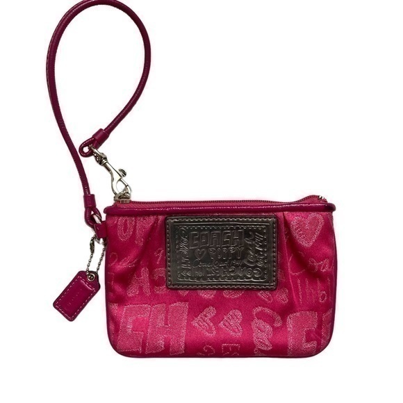 Coach pink poppy wristlet bag - Picture 1 of 5